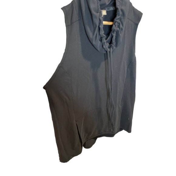 Calia Black Long Drawstring Neck Pullover Sleeveless Tunic Top Sz L - Picture 4 of 9